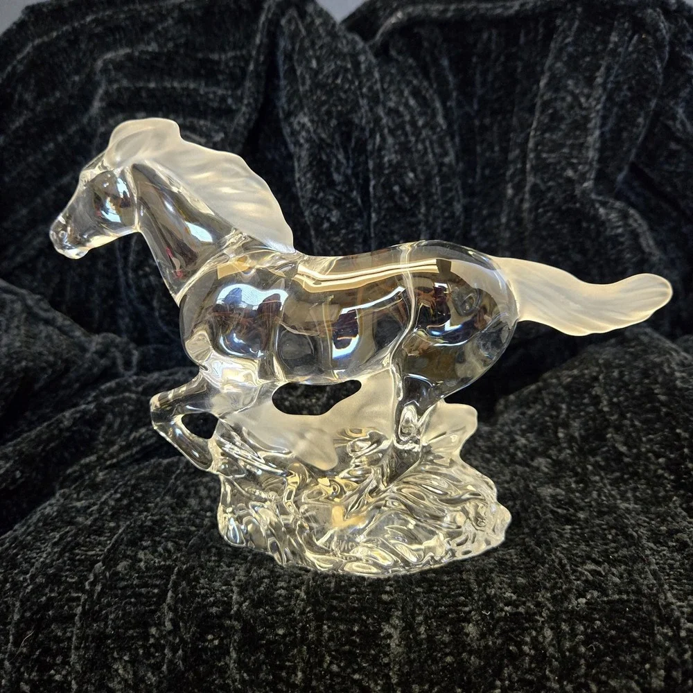 Vtg LENOX CRYSTAL RACING THE WIND PONY HORSE FIGURINE Made in Germany Crystal